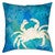 Watercolor Waves Crab 18 x 18 Outdoor Pillow