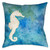 Watercolor Waves Seahorse 20 x 20 Outdoor Pillow