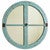 Weathered Sea Blue Round Mirror