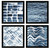 Abstract Indigo Framed Wall Art - Set of 4