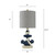 Blue Anchor Table Lamp with Striped Shade