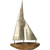 Pewter & Stained Wood Sailboat - Small
