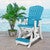 Bayside Adirondack Balcony Glider - Aruba Blue & White