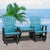 Bayside Adirondack Double Glider with Center Table - Aruba Blue & Black