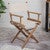 Teak Director's Chair with White Sand Seat Cover