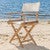 Teak Director's Chair with White Sand Seat Cover