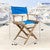 Teak Director's Chair with Pacific Blue Seat Cover