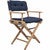 Teak Director's Chair with Navy Cushioned Seat Cover