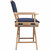 Teak Director's Chair with Navy Cushioned Seat Cover