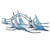 Blue Stripe Sailboats Wall Art