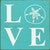 Aqua Sand Dollar Love Wood Sign