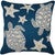 Aruba Turtle & Shells Accent Pillow - Navy - OUT OF STOCK UNTIL 06/25/2025