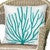 Fan Coral Square Accent Pillow - Aqua - OUT OF STOCK UNTIL 04/23/2026