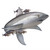 Silver Shark Metal Wall Art