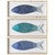 Blue Fish Wall Art - Set of 3 - OUT OF STOCK UNTIL 05/23/2025