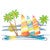 Striped Sails at Sunset Metal Wall Art