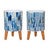 Elegant Blue Pots with Legs - Set of 2