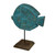 Blue Puffer Fish Carved Fish
