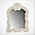 Whitewashed Mango Carved Vanity Mirror