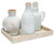 Tropical Isle Bottles & Tray Set - Set of 4