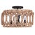 Natural Rattan Semi Flush Mount Light