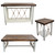 Mariner's Table Set with Square End Tables & Wood Top (4pcs)