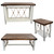 Mariner's Table Set with Rectangular End Tables & Wood Top (4pcs)