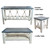 Marina Blue Table Set with 21-Inch Square End Tables (4pcs)