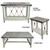 Mariner's Table Set with Rectangular End Tables & Gray Top (4pcs)