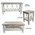 Marina Gray Table Set with 17-Inch Square End Tables (4pcs)