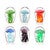 Mini Rainbow Jellyfish Art Glass - Set of 6