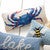 Sealife Crab Rectangular Hooked Pillow