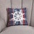 Coastal Ship Wheel Plaid Pillow