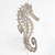 Silver Seahorse Double Towel Hook