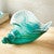 Spiral Teal Glass Conch Shell