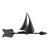 Black Sailboat Accent Weathervane - 24 Inch