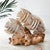 Driftwood White Striped Fish Sculpture