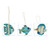 Ocean Fish Felt Ornaments - Set of 3