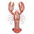 Translucent Red Lobster Metal Wall Art