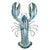 Translucent Blue Lobster Metal Wall Art