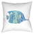 Blue Fish I 20 x 20 Outdoor Pillow