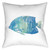 Blue Fish II 20 x 20 Outdoor Pillow
