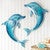 Blue Dolphins Metal Wall Art - Set of 2