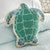 Green Sea Turtle Hooked Pillow