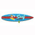 Blue with Red Stripe Surfboard Wood Personalized Sign - 12 x 44