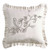Gramercy White Linen Weave Ruffled Embroidered Pillow