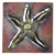 Mini Square Green Starfish Metal Wall Art