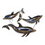 Polished Metal School of Dolphins Wall Art