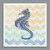 Seahorse Chevron Framed Canvas