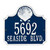 Shell Address Plaque - Blue & White